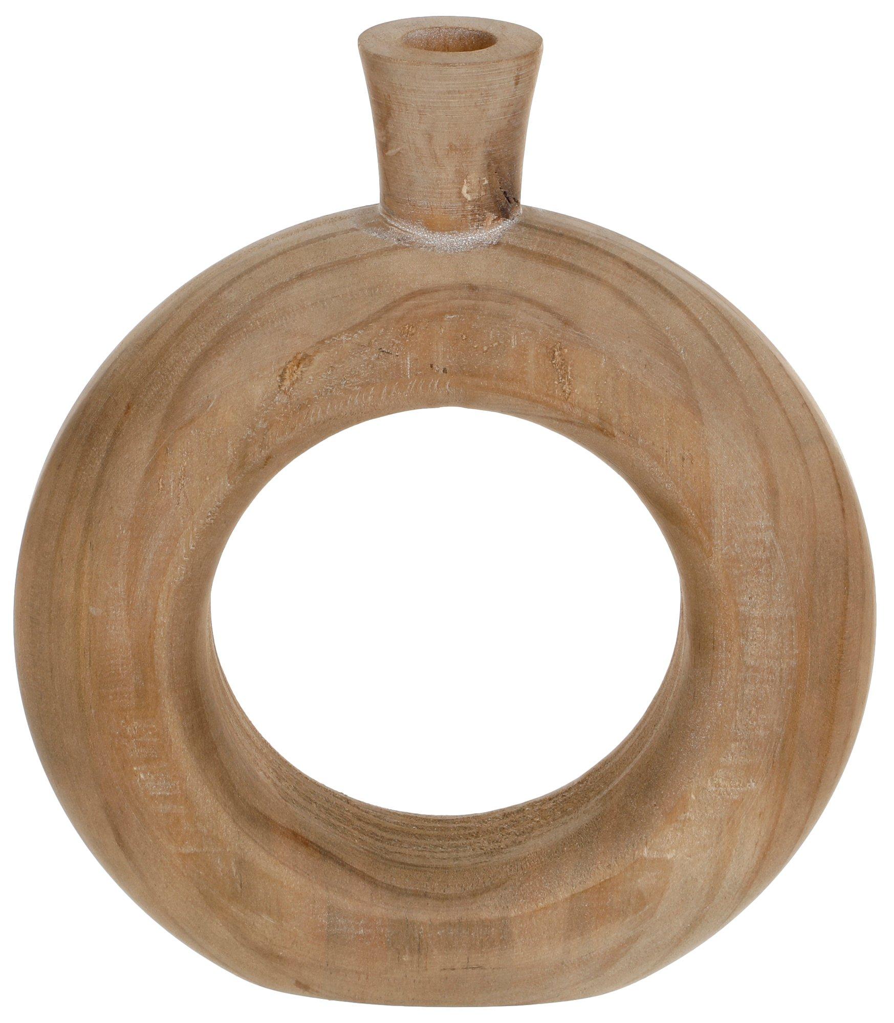 10.5 in Round Wooden Home Accent