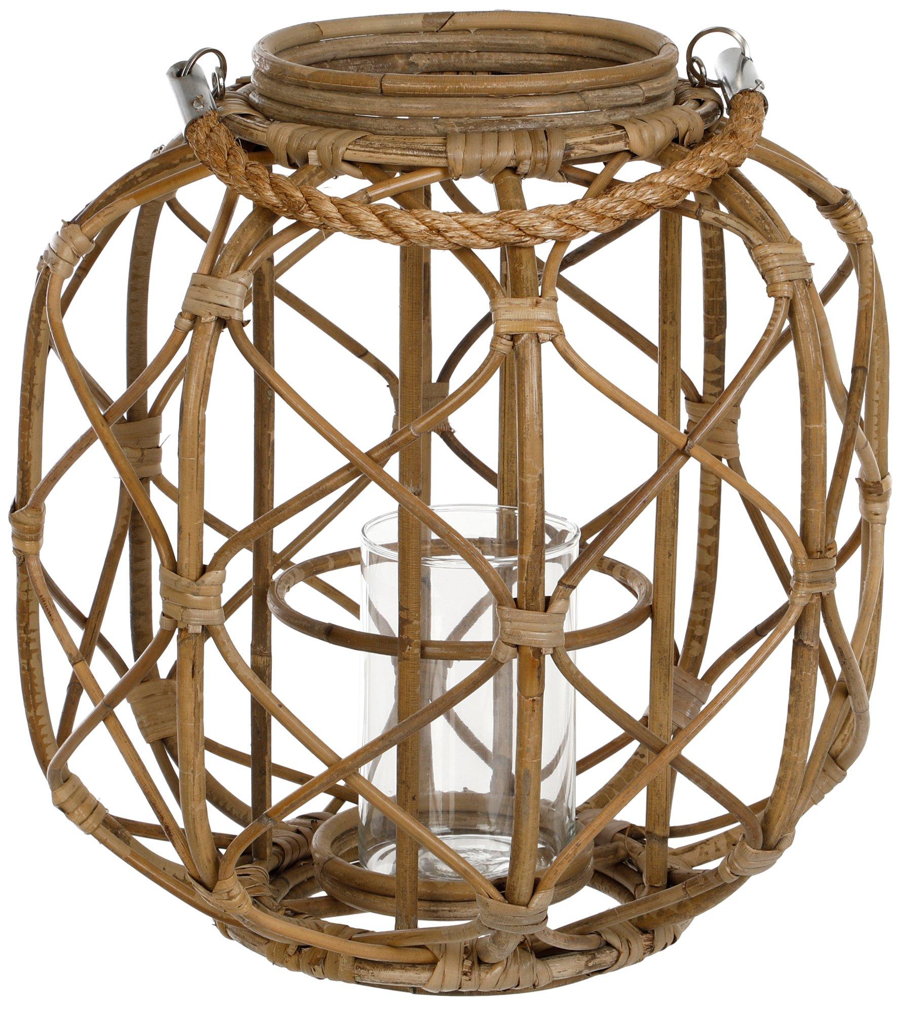 17in Bamboo Wicker Lantern