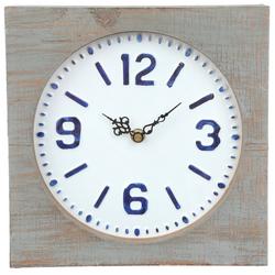 9x9 Wood Block Clock Home Accent - Grey