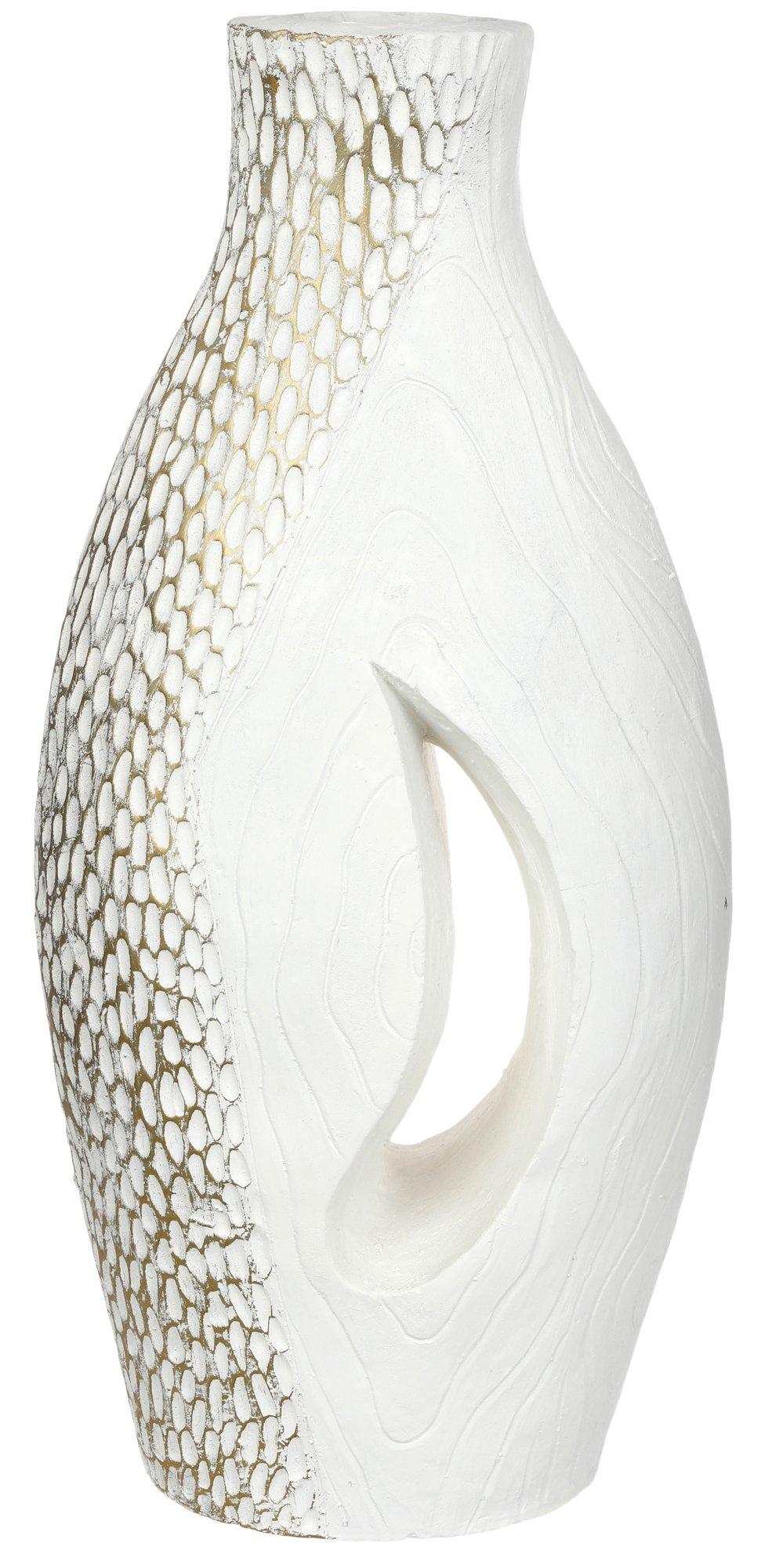 24'' Resin Decorative Vase - White