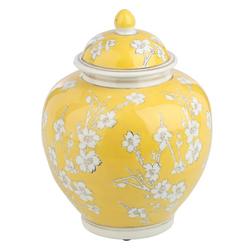 10 in. Ceramic Floral Chinoiserie Vase