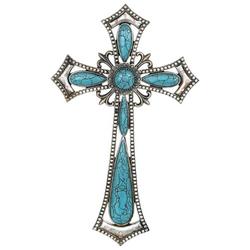 13x20 Turquoise Stud Cross Home Accent