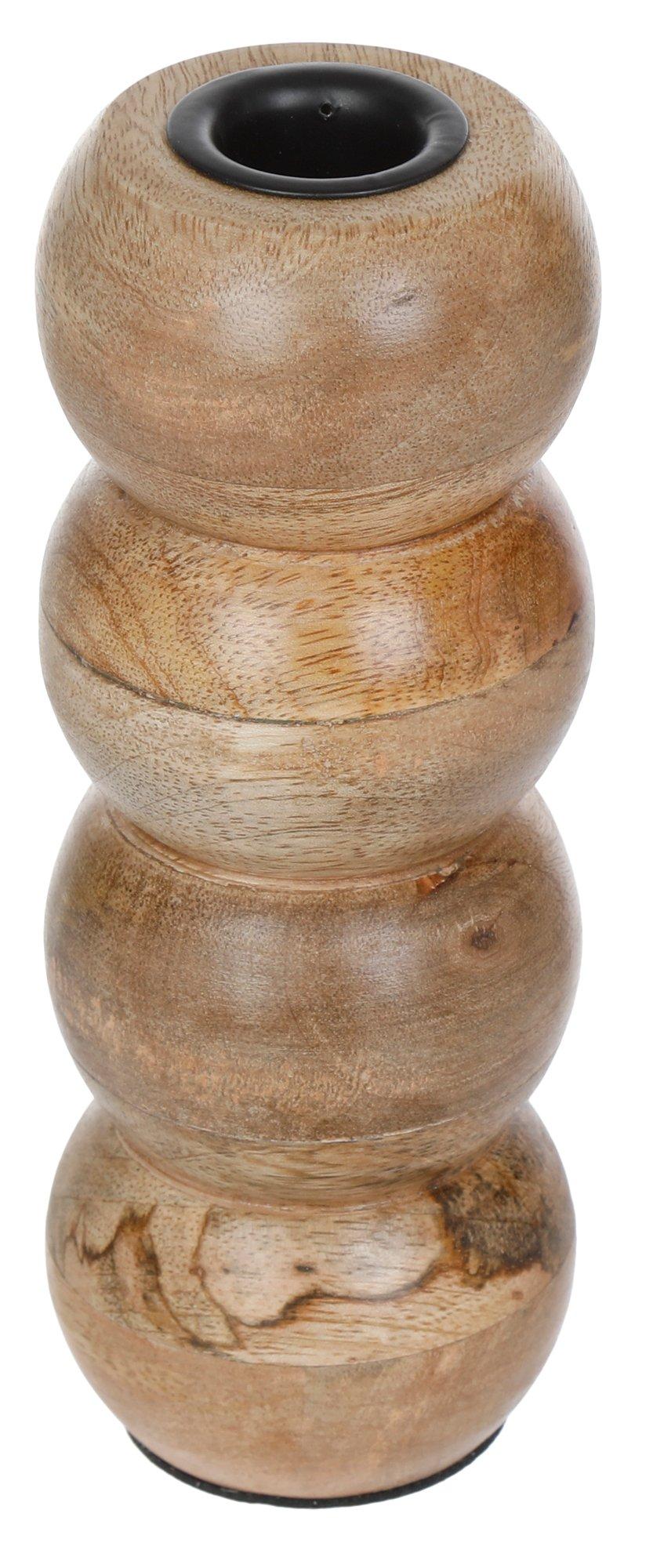 Wooden Candle Holder - Brown