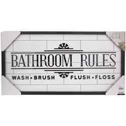 24x12 Bathroom Rules Wall Decor