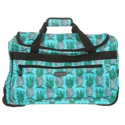 Pineapple Print Rolling Duffle Bag