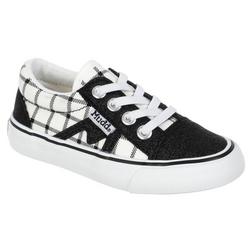 Toddler Plaid Canvas Causal Sneakers - Black