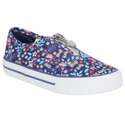 Toddler Girls Floral Zipper Canvas Sneakers - Multi