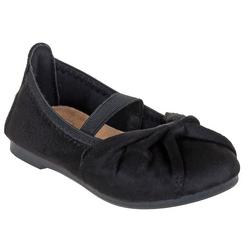 Toddler Girls Faux Suede Flats - Black
