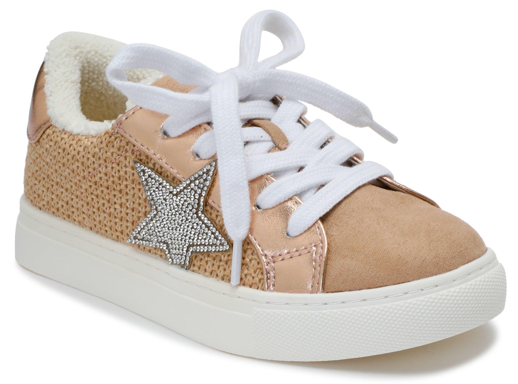 Youth Girls Raffia Star Casual Sneakers