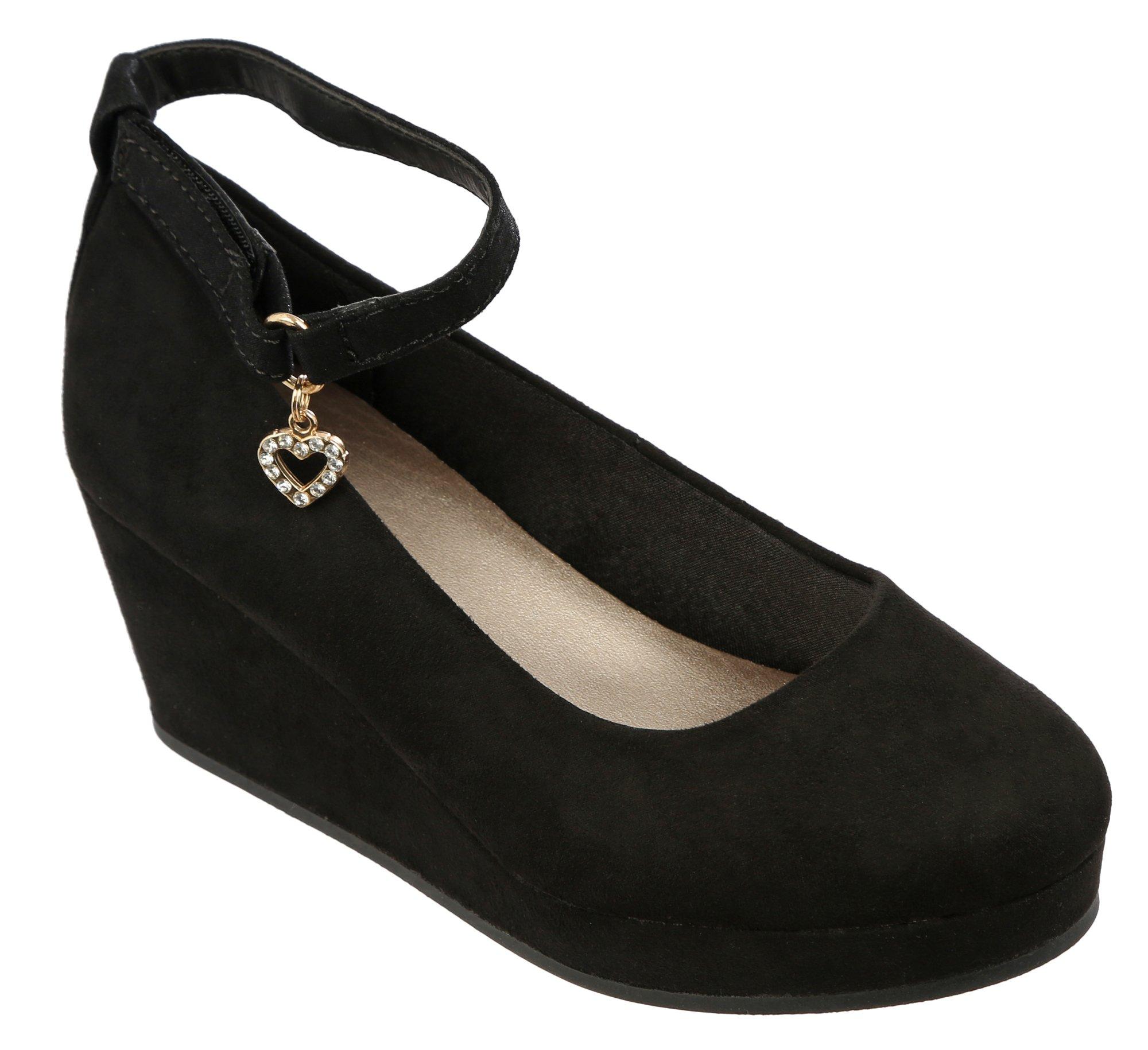 Girls Faux Suede Wedges