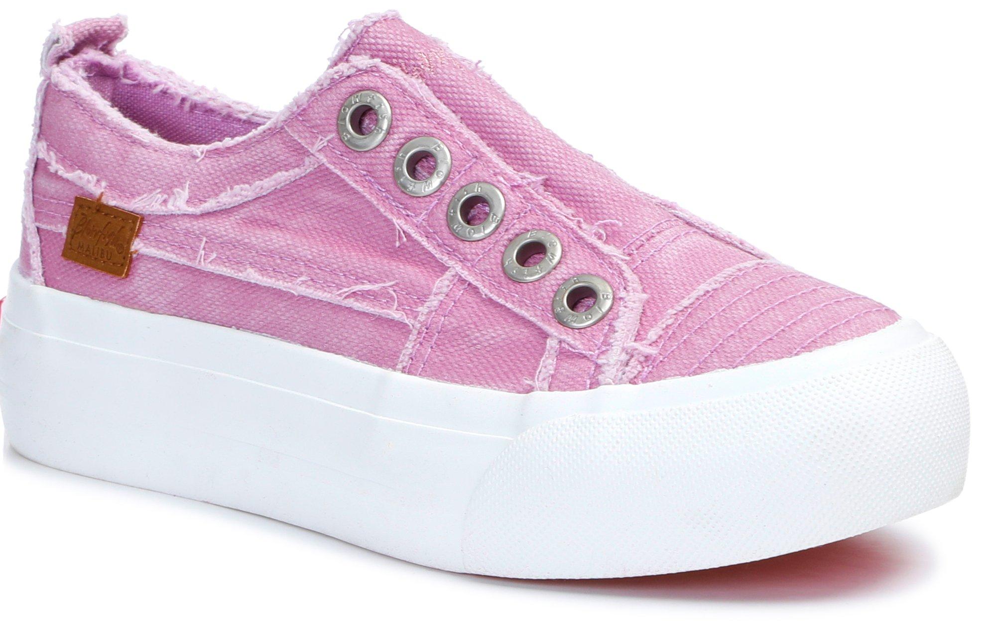 Girls Canvas Frayed Casual Sneakers