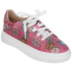 Girls Dolce Rhinestone Floral Casual Sneakers
