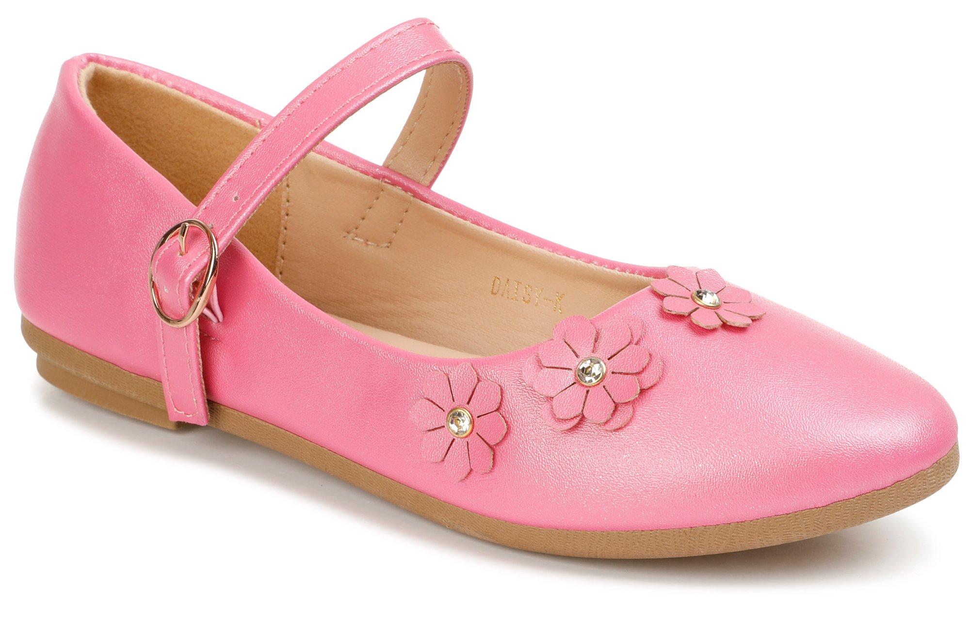 Girls Mary-Jane Floral Flats
