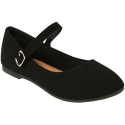 Girls Faux Suede Mary Jane Flats