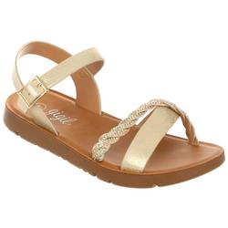 Youth Girls Bling Cross Band Sandals