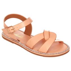 Girls Peach Flat Sandals