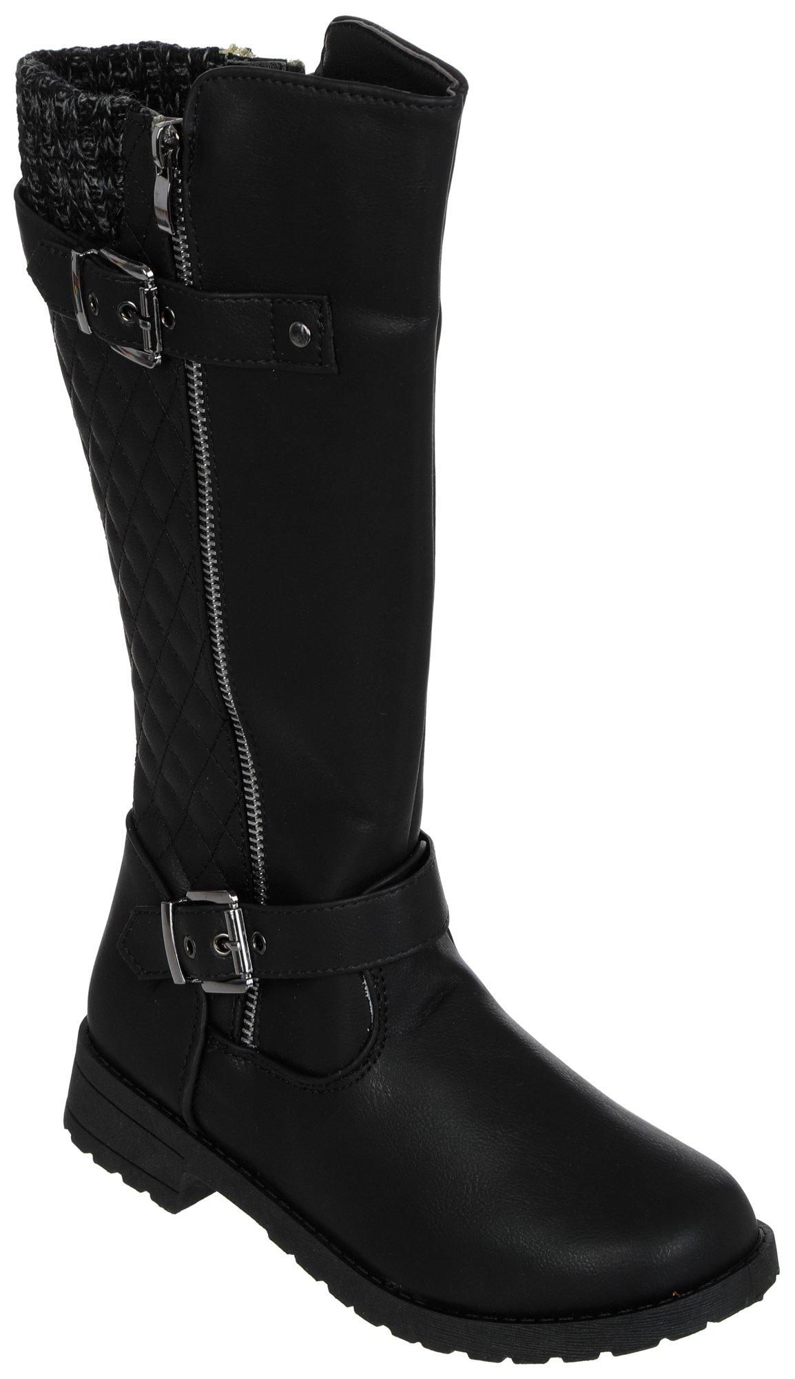 Girls Faux Leather Riding Boots