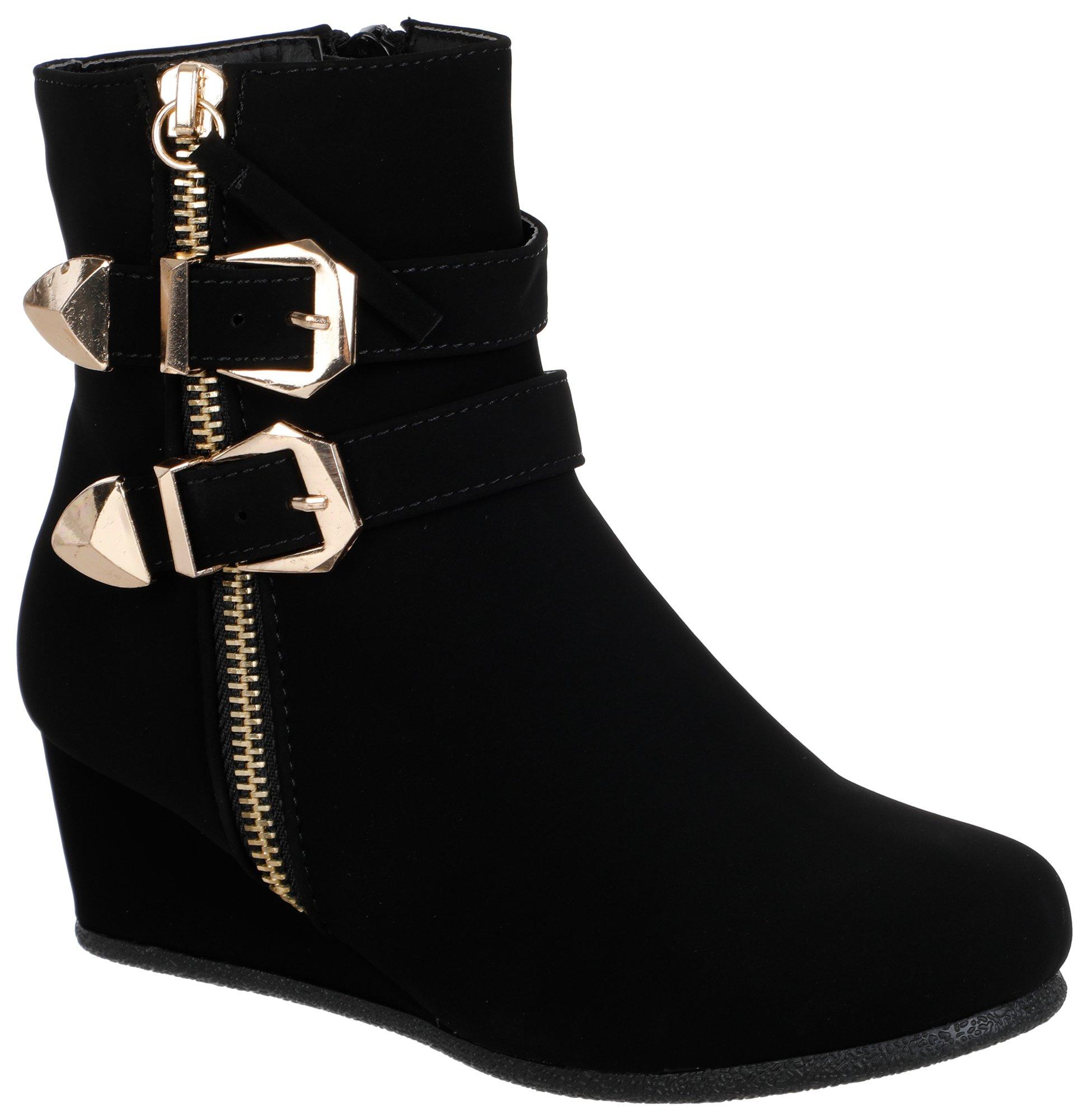 Girls Faux Suede Ankle Boots