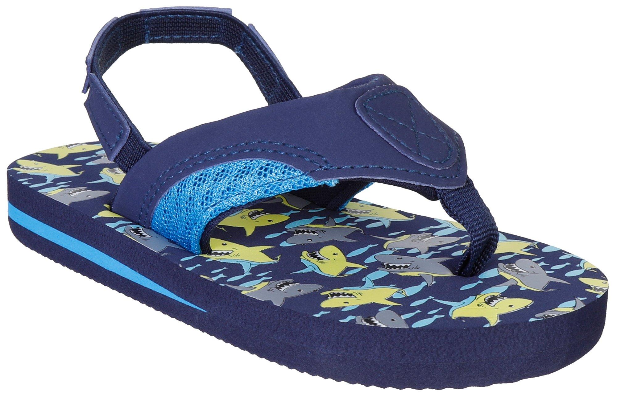 Toddler Boys Shark Bottom Flip Flops - Blue