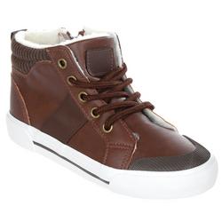 Toddler Boys Faux Leather Sherpa Hi-Tops - Brown