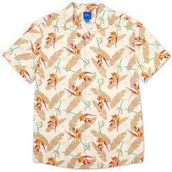 Men's Outdoor Sail Fish Button Up Shirt - Tan Multi