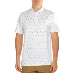 Men's Active Floral Print Golf Shirt - White