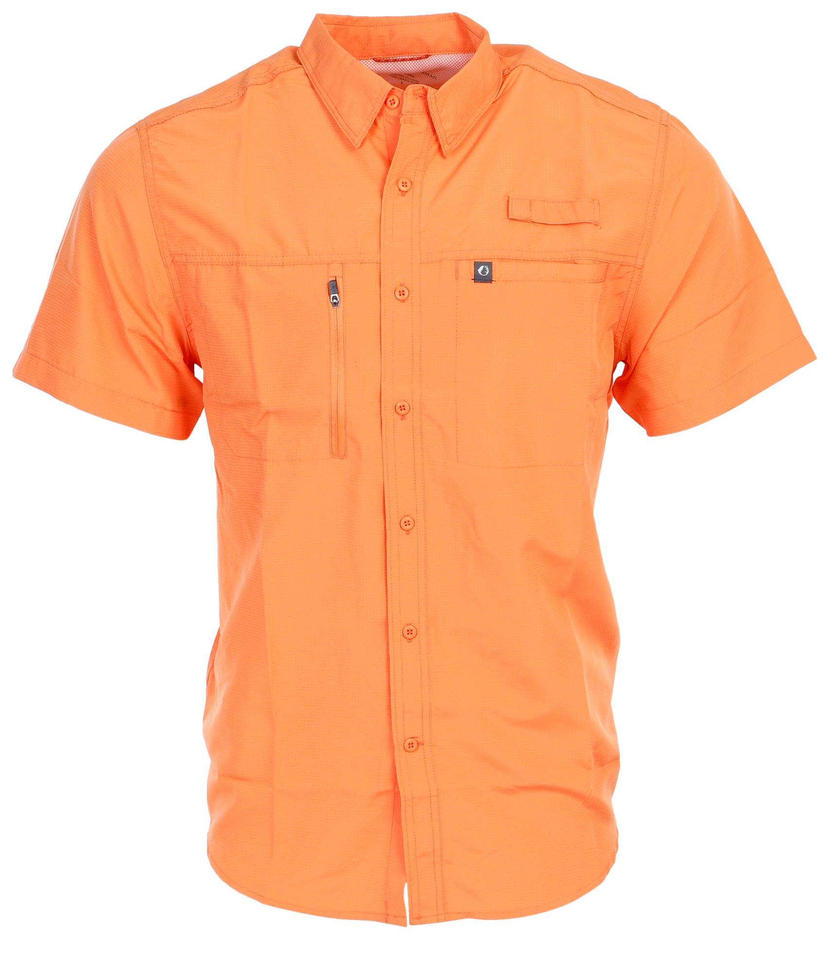 Smith's Workwear Short Sleeve Performance Fishing Shirt, Orange