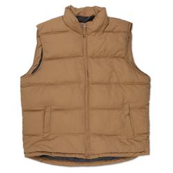 Mens Double Insulated Channel Puff Vest - Tan