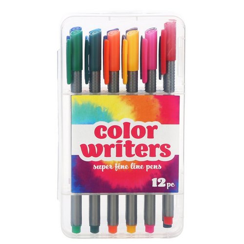 12 Pk Super Fine Line Color Writers Pens - Multi