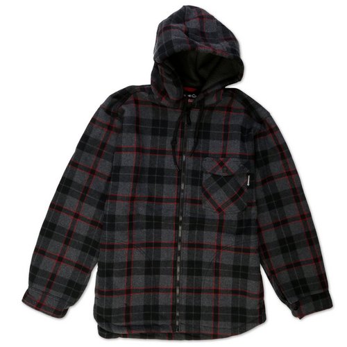 Men's Outdoor Bucksaw Plaid Zip Shirt Jacket - Black Multi