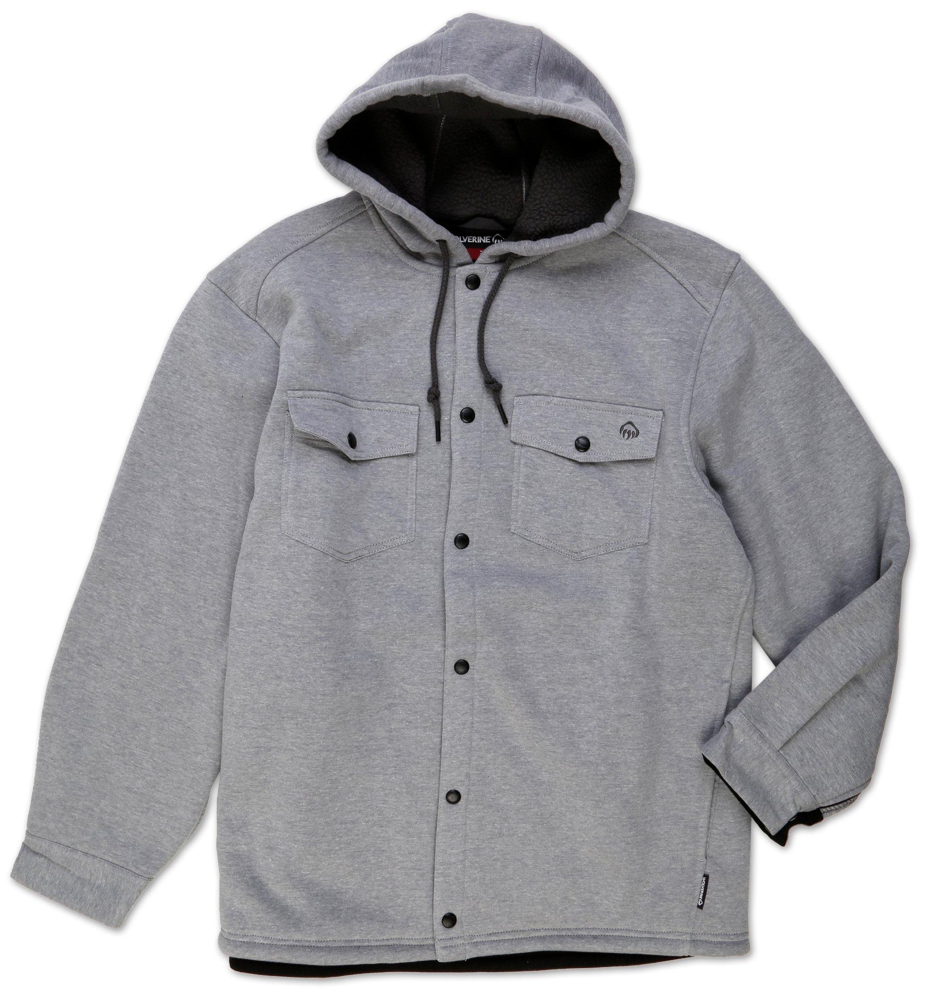 Men's Button Up Fleece Jacket - Grey