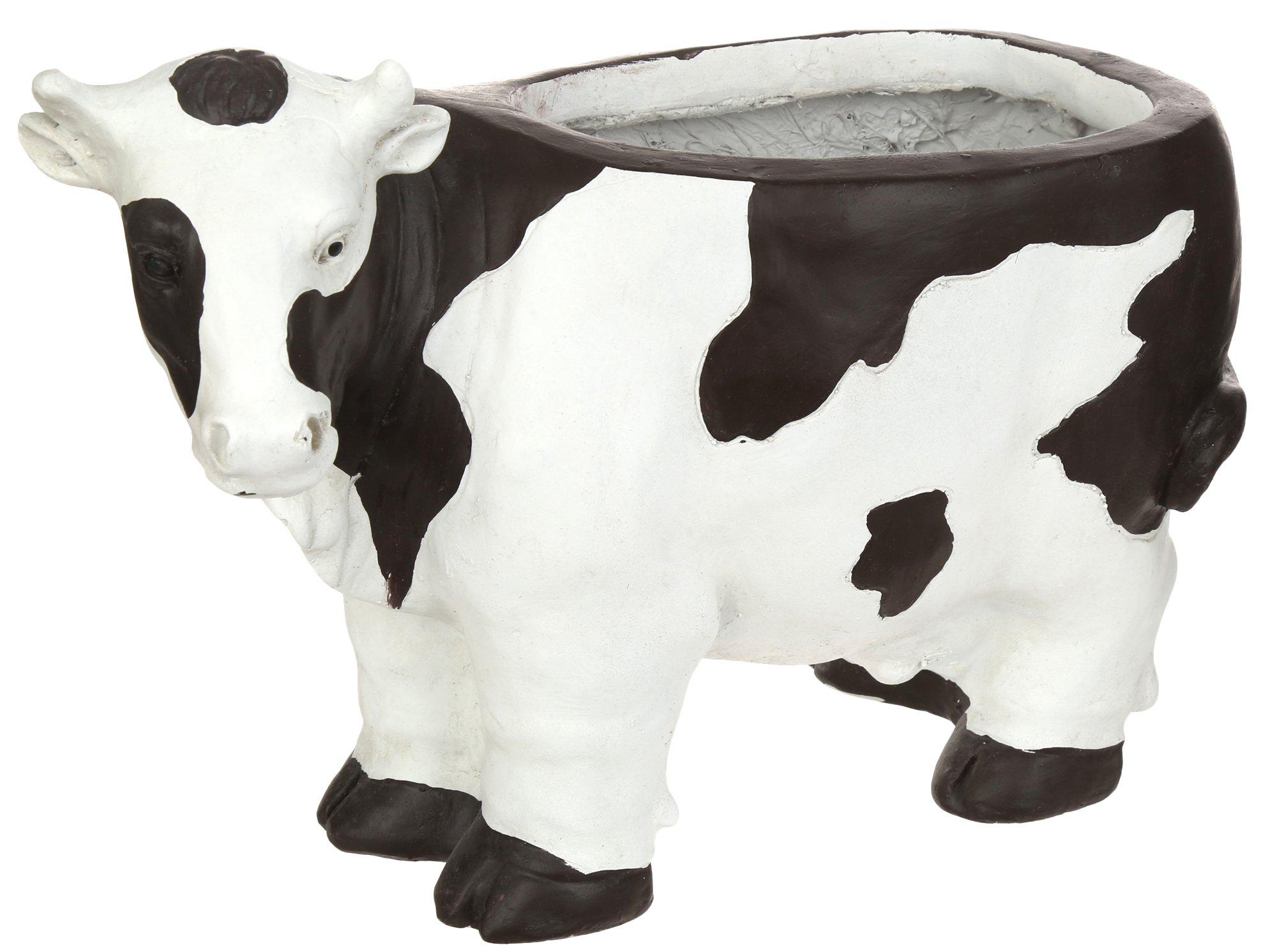 15in Ceramic Cow Planter