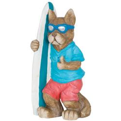 20 in. Surfer Dog Garden Statue
