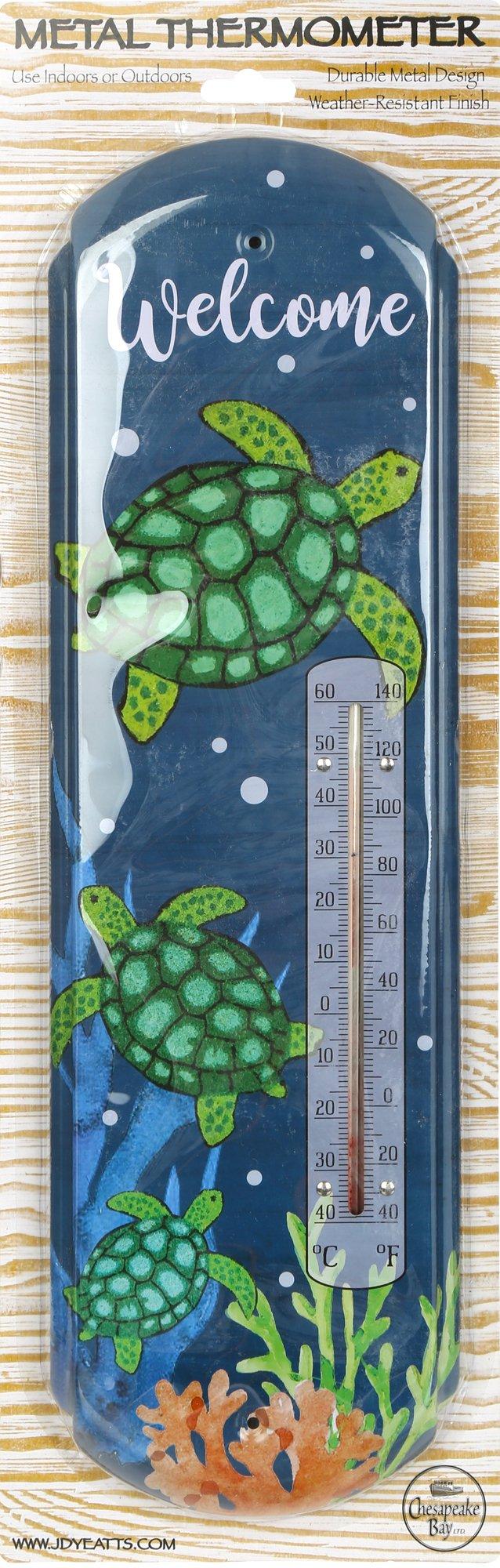 Sea Turtle Metal Thermometer