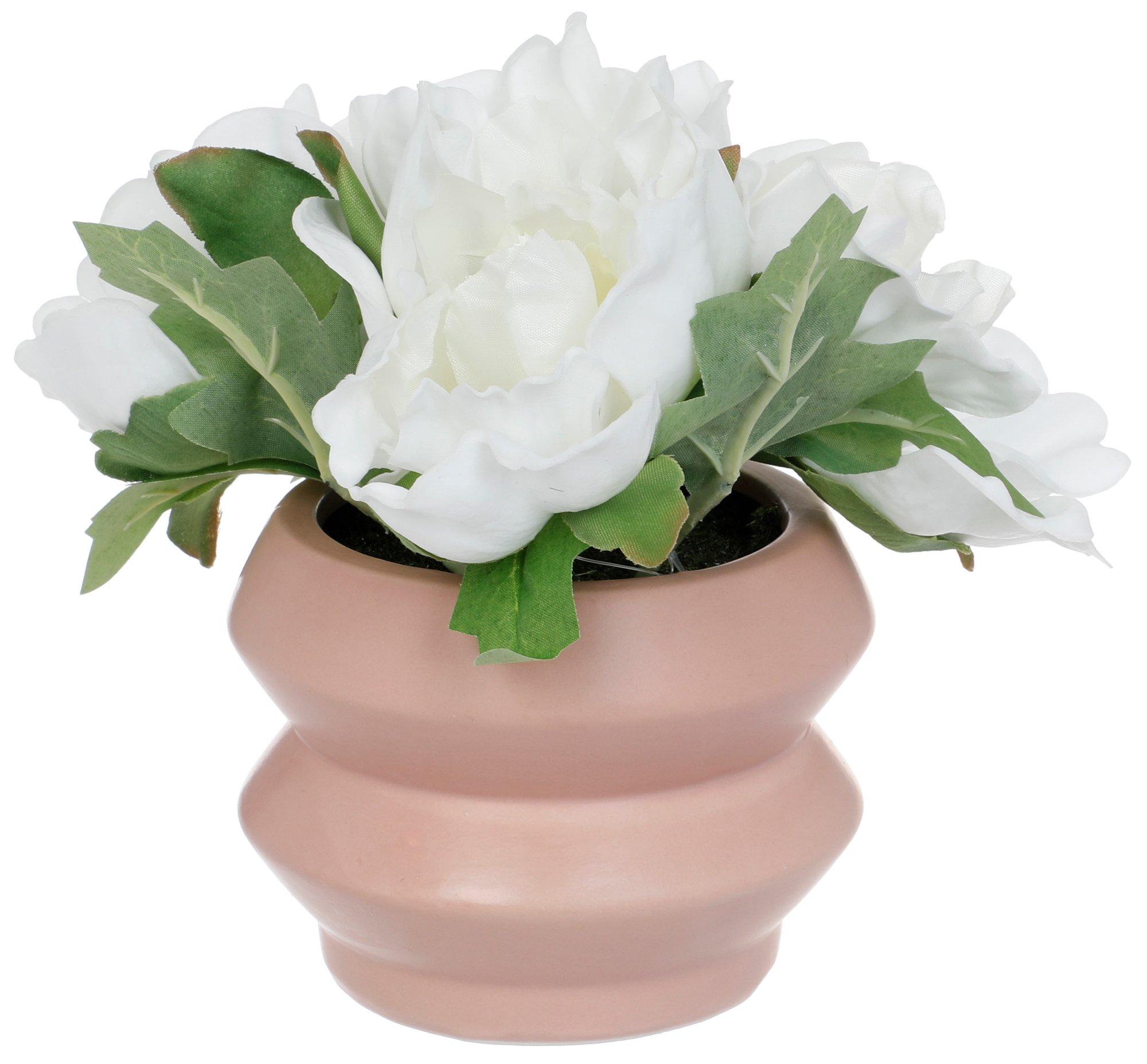 7 Real Touch Peonies Home Accent - White/Pink