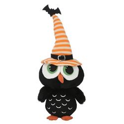 19 Halloween Owl with Stripe Hat Home Accent - Black/Orange