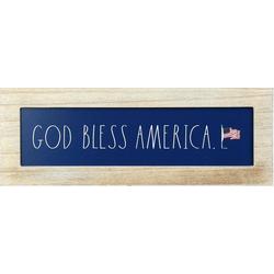 14x5 Americana God Bless America Wood Block