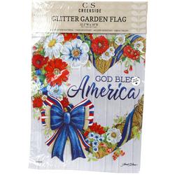Glitter Americana Garden Flag