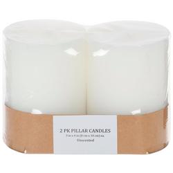 2 Pk Unscented Pillar Candles