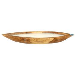 22in Teak Candle Boat