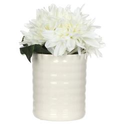 4 Faux Floral Potted Flower - White