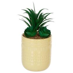 8 Potted Faux Greenery  - Yellow
