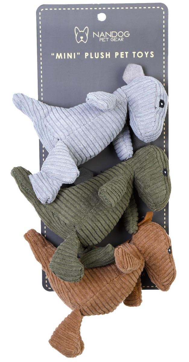 3 Pk Mini Dinosaur Plush Dog Toys | bealls