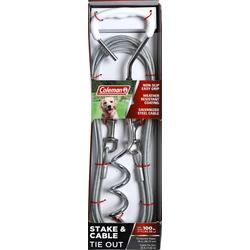 Stake and Cable Tie Out - Silver