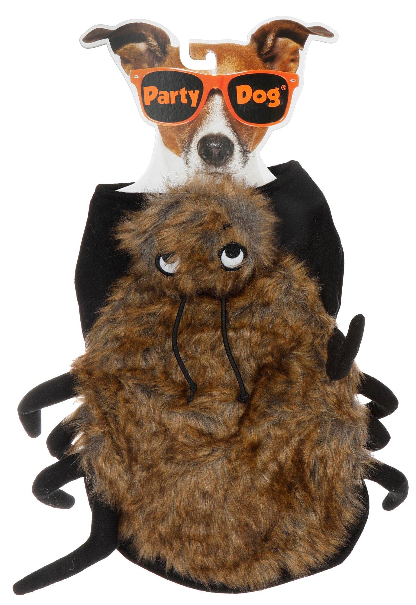 Halloween Fuzzy Spider Pet Costume - Brown/Black