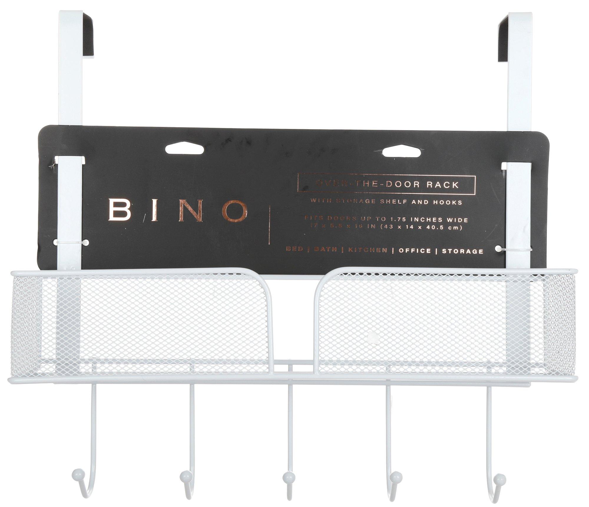 5 Hook Over The Door Rack - White