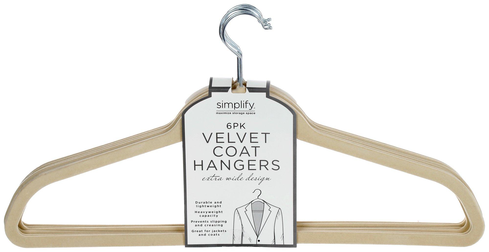 6 Pk Velvet Coat Hangers