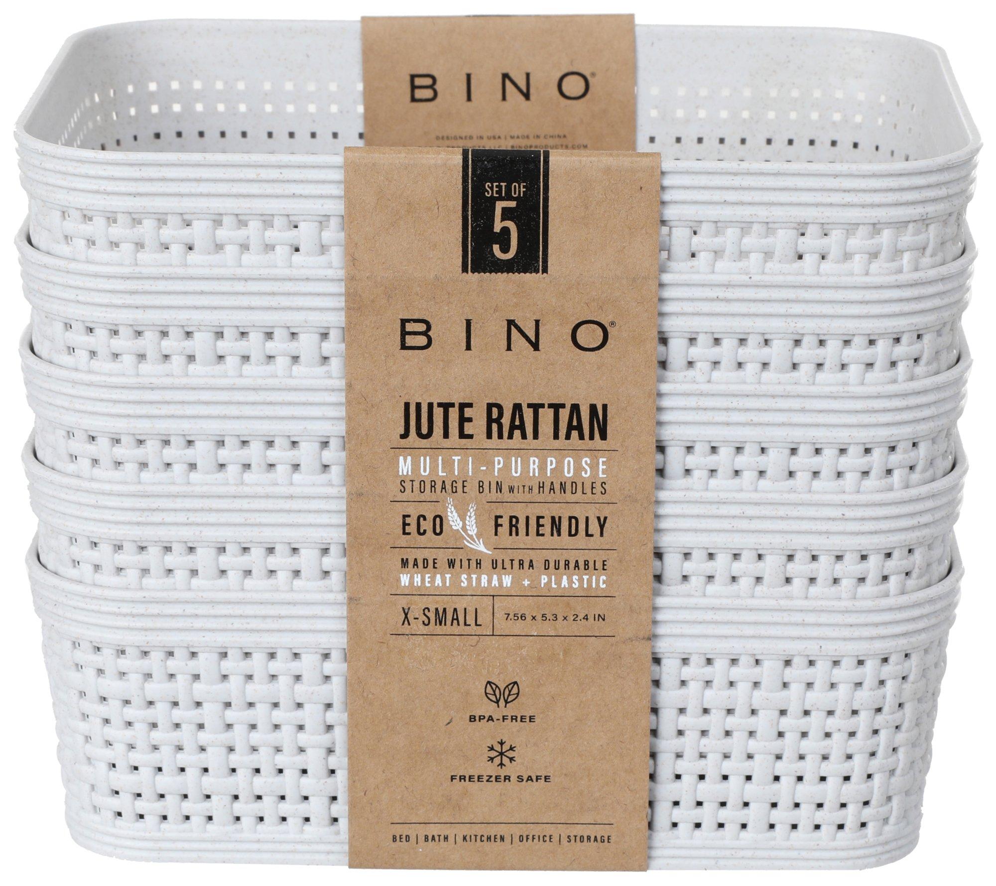 BINO, Plastic Storage Baskets with Lids, Small - 4 Pack, THE JUTE  COLLECTION