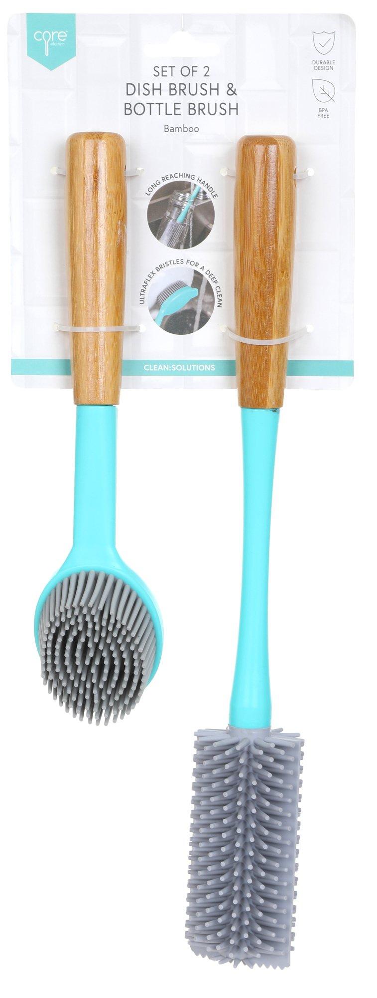 2 Pk Dish Brush & Bottle Set