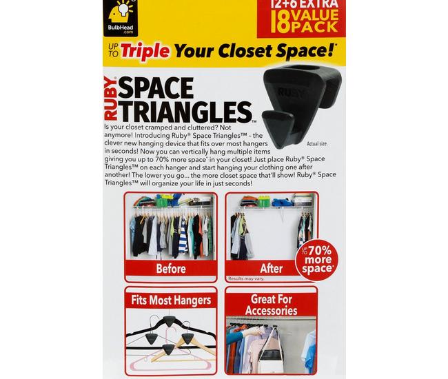 Ruby Space Triangles Cascading Clothes Hangers, 18 Pk. - Black
